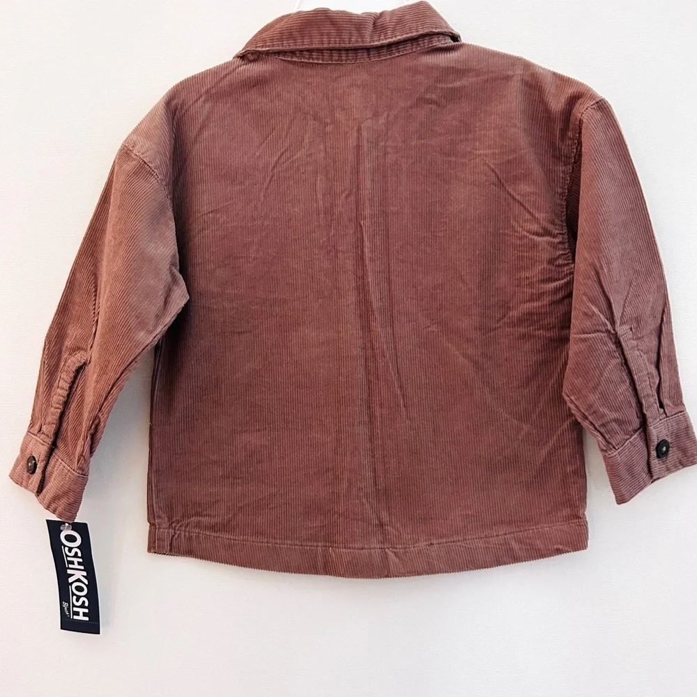 OshKosh B’gosh 24M Corduroy Shirt Jacket Brown Patch Button Up NWT
